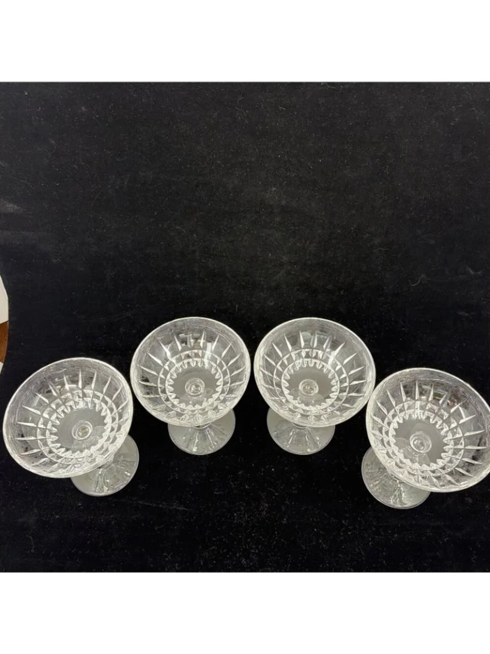 Vintage Nachtmann Astra Crystal Champagne Coupe Tall Sherbet Glasses Set of 4